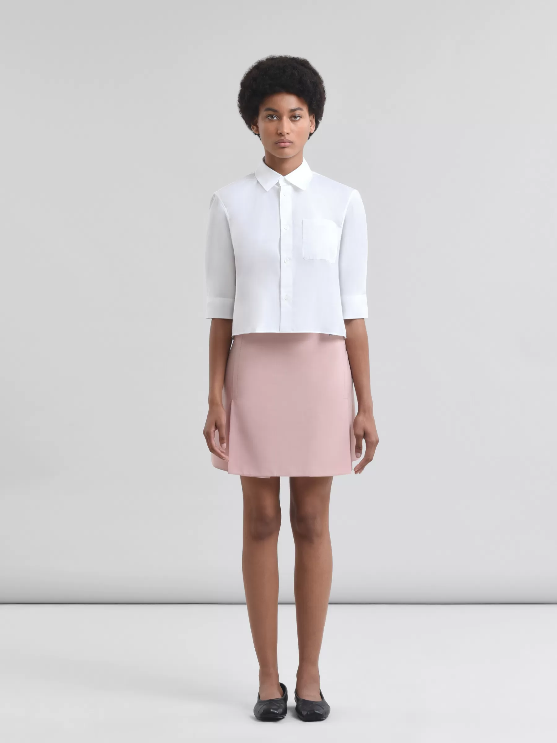 Marni Pink Stretch Wool Mini Skirt ANTIQUEROSE Sale
