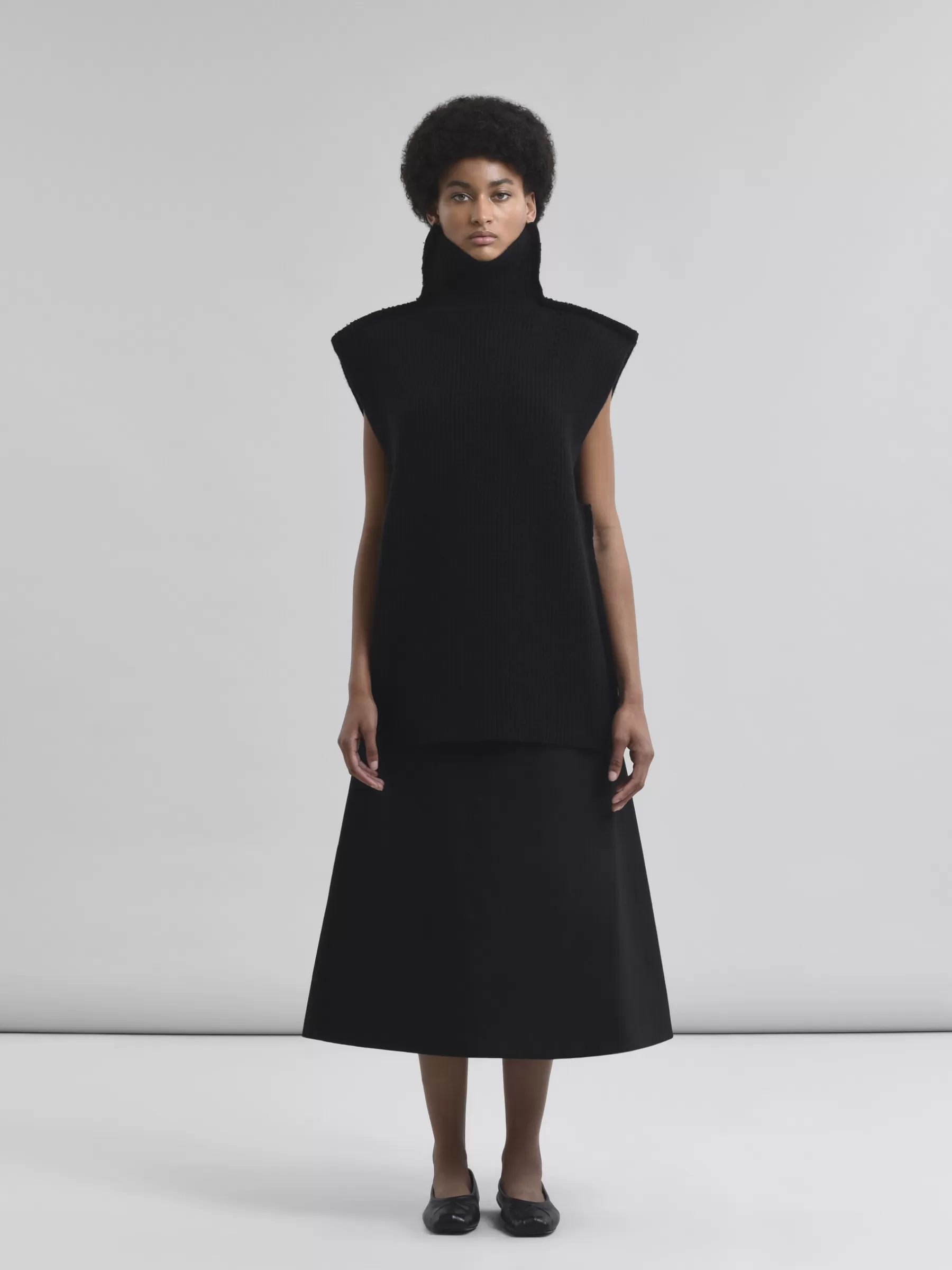 Marni Ribbed Wool Vest BLACK Shop