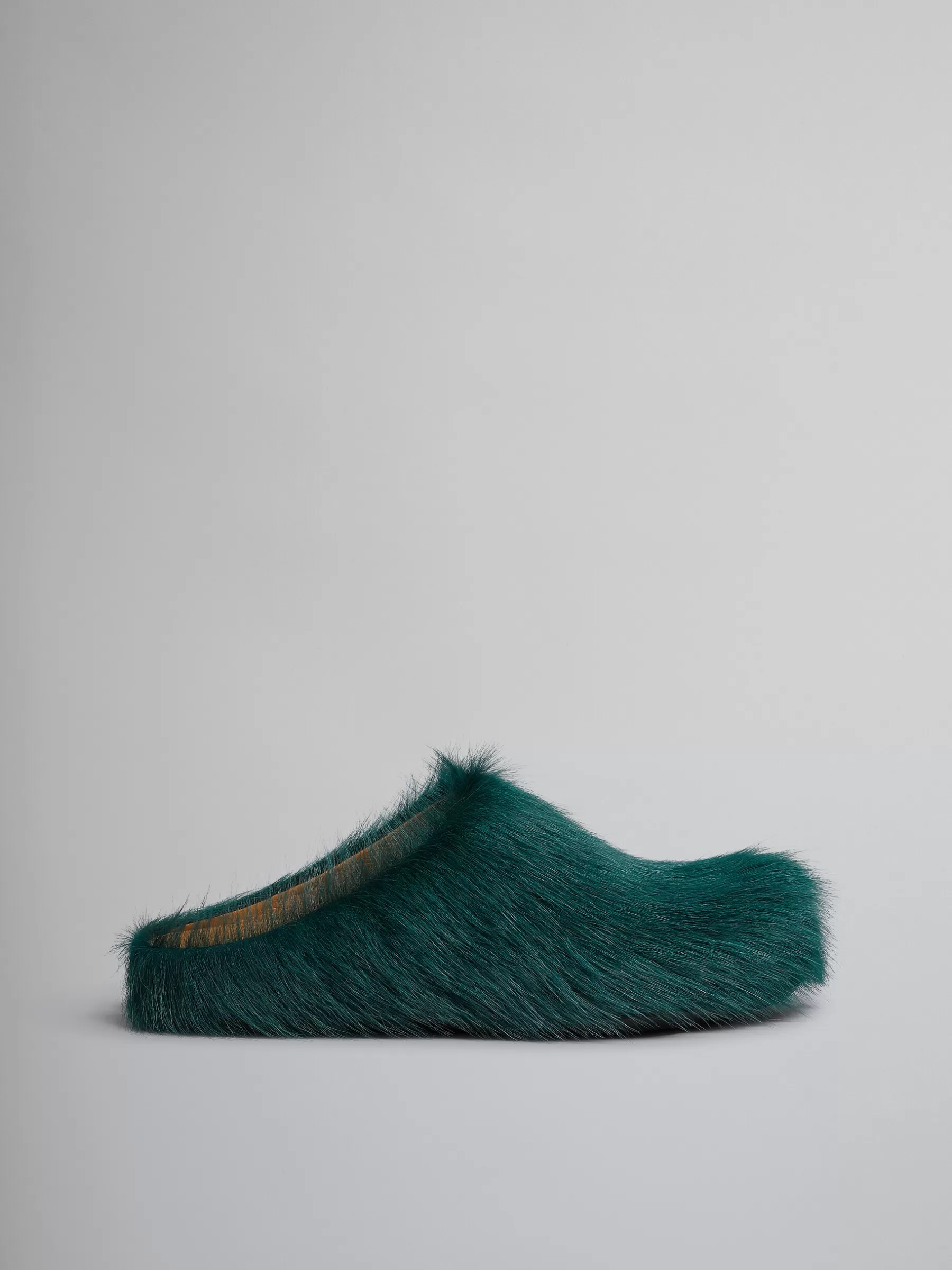 Marni Sea Green Long-hair Calfskin Fussbett Sabot NORTH SEA Sale