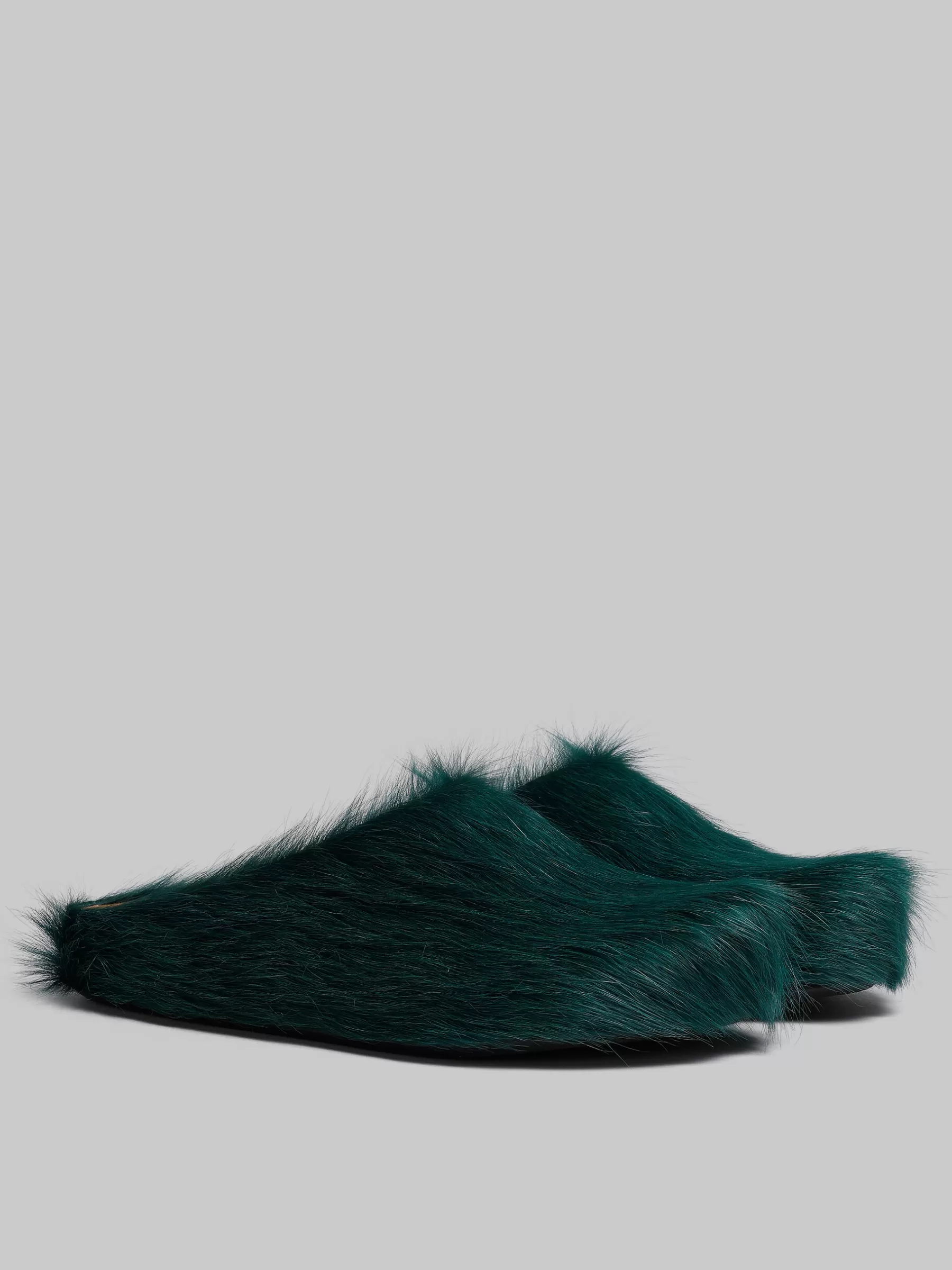 Marni Sea Green Long-hair Calfskin Fussbett Sabot NORTH SEA New