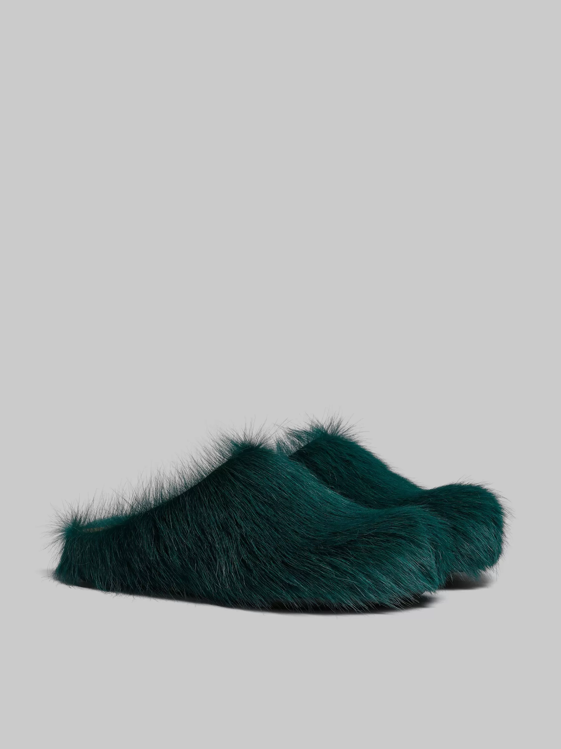 Marni Sea Green Long-hair Calfskin Fussbett Sabot NORTH SEA Sale