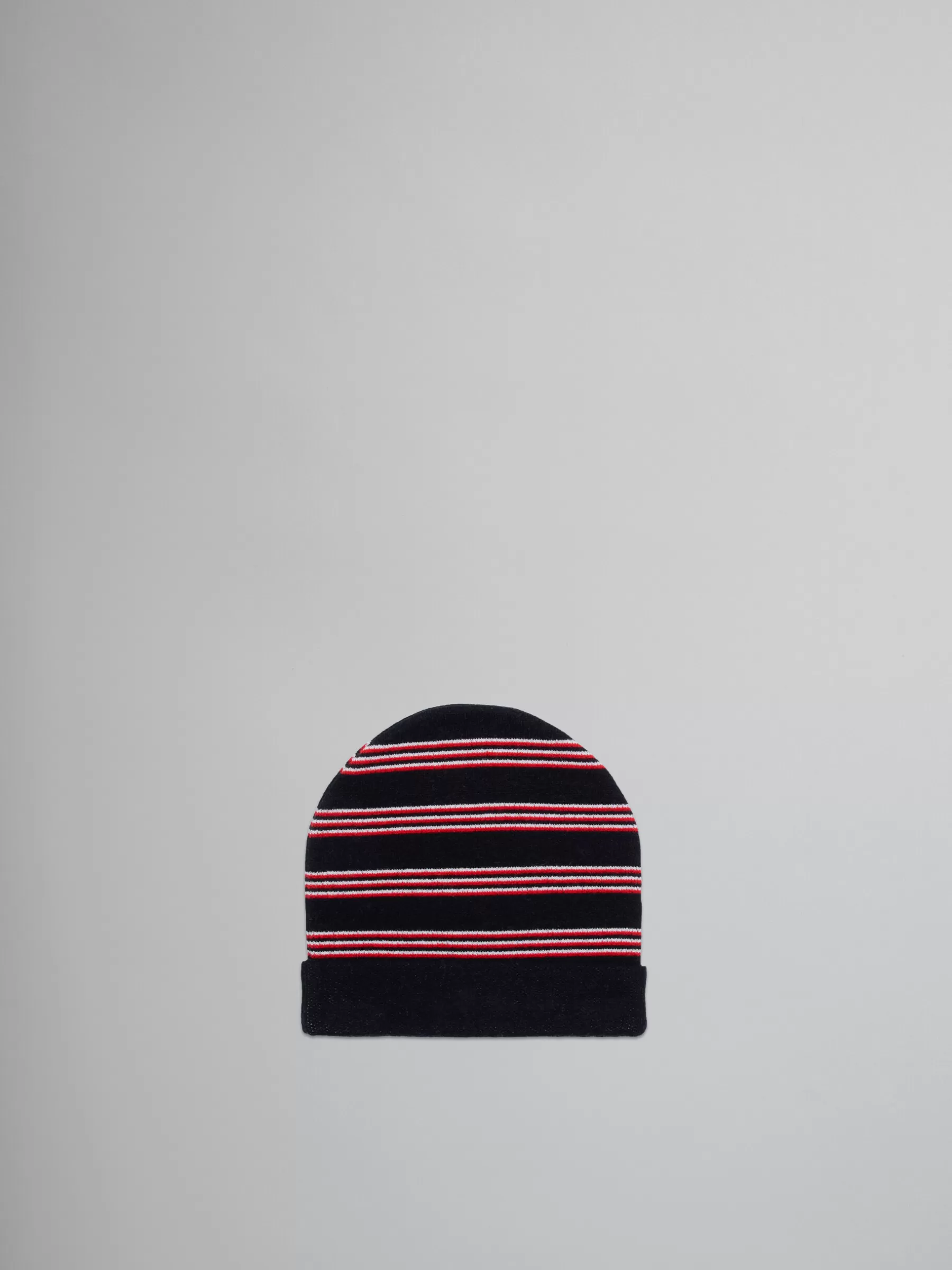 Marni Striped Wool Blend Beanie BLACK Fashion