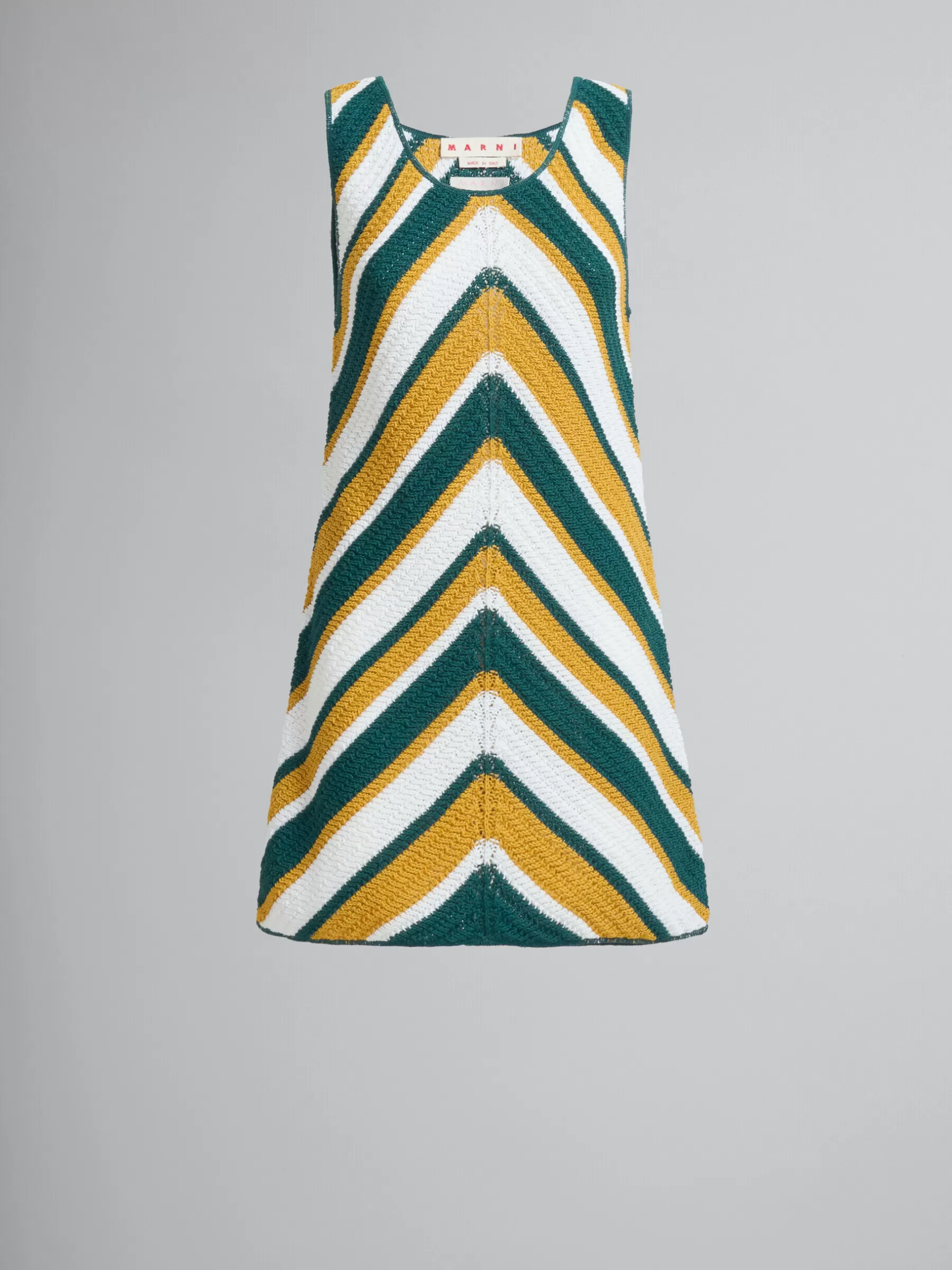 Marni Teal And Yellow Crochet Dress With Chevron Pattern TURQUOISE Store