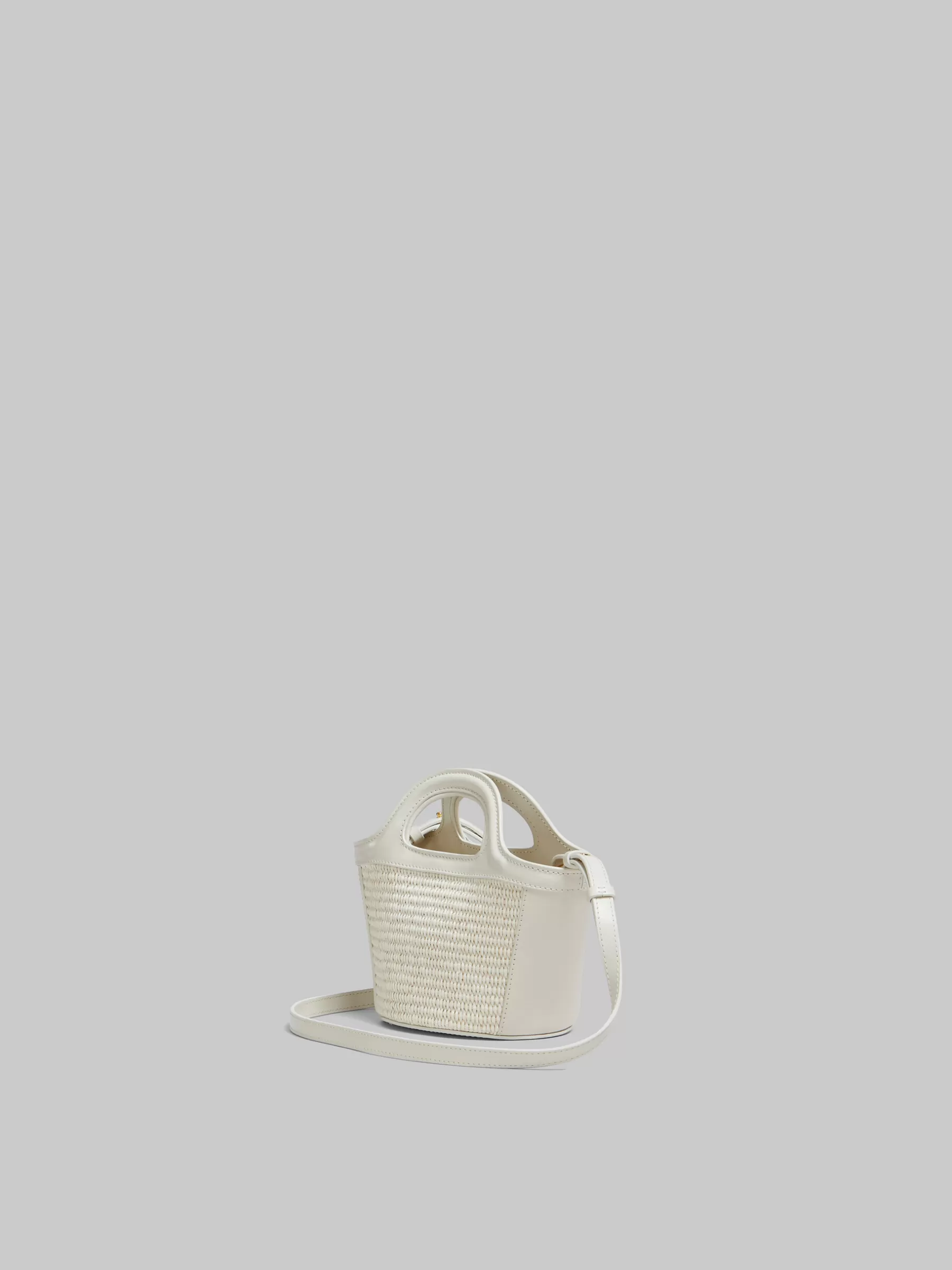 Marni Tropicalia Micro Bag In Light Blue Leather And Raffia-effect Fabric SHELL Best Sale