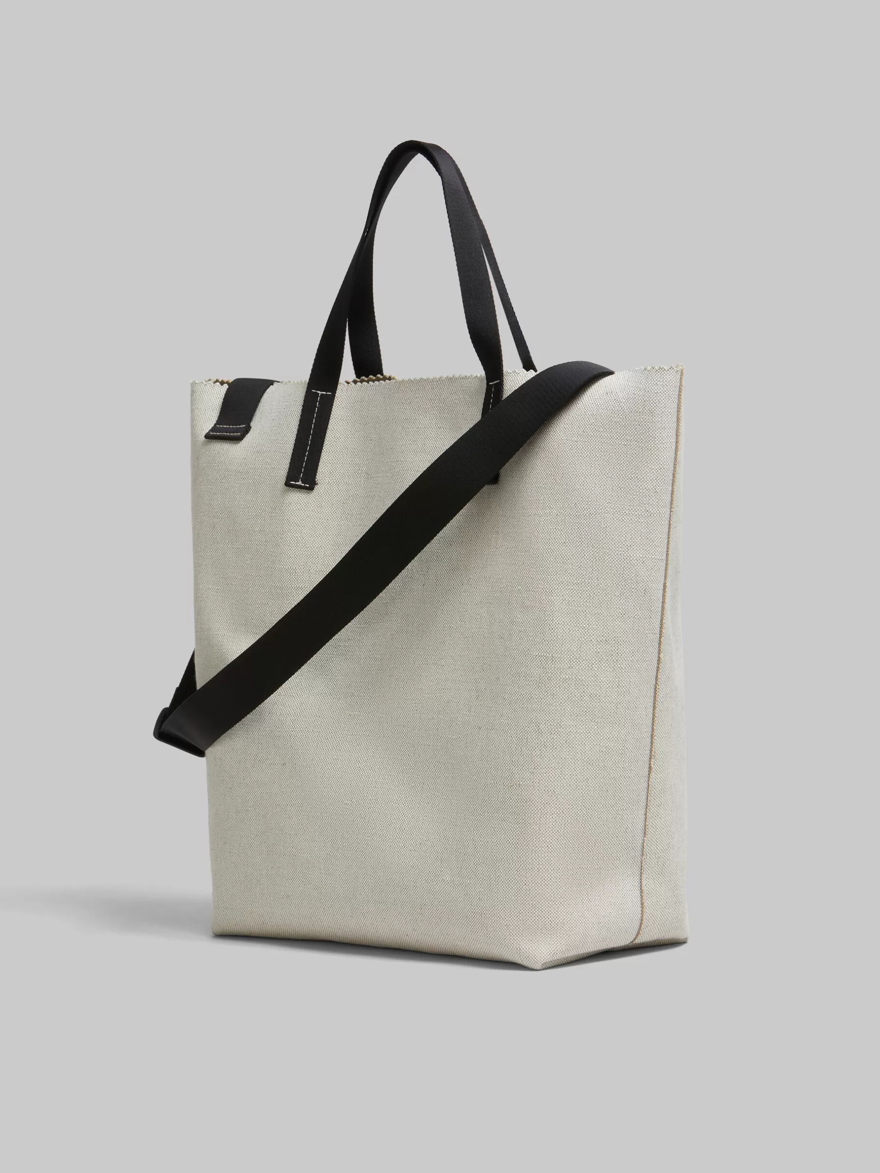 Marni White Canvas Tribeca Shopper With Raised Logo ALABASTER Best