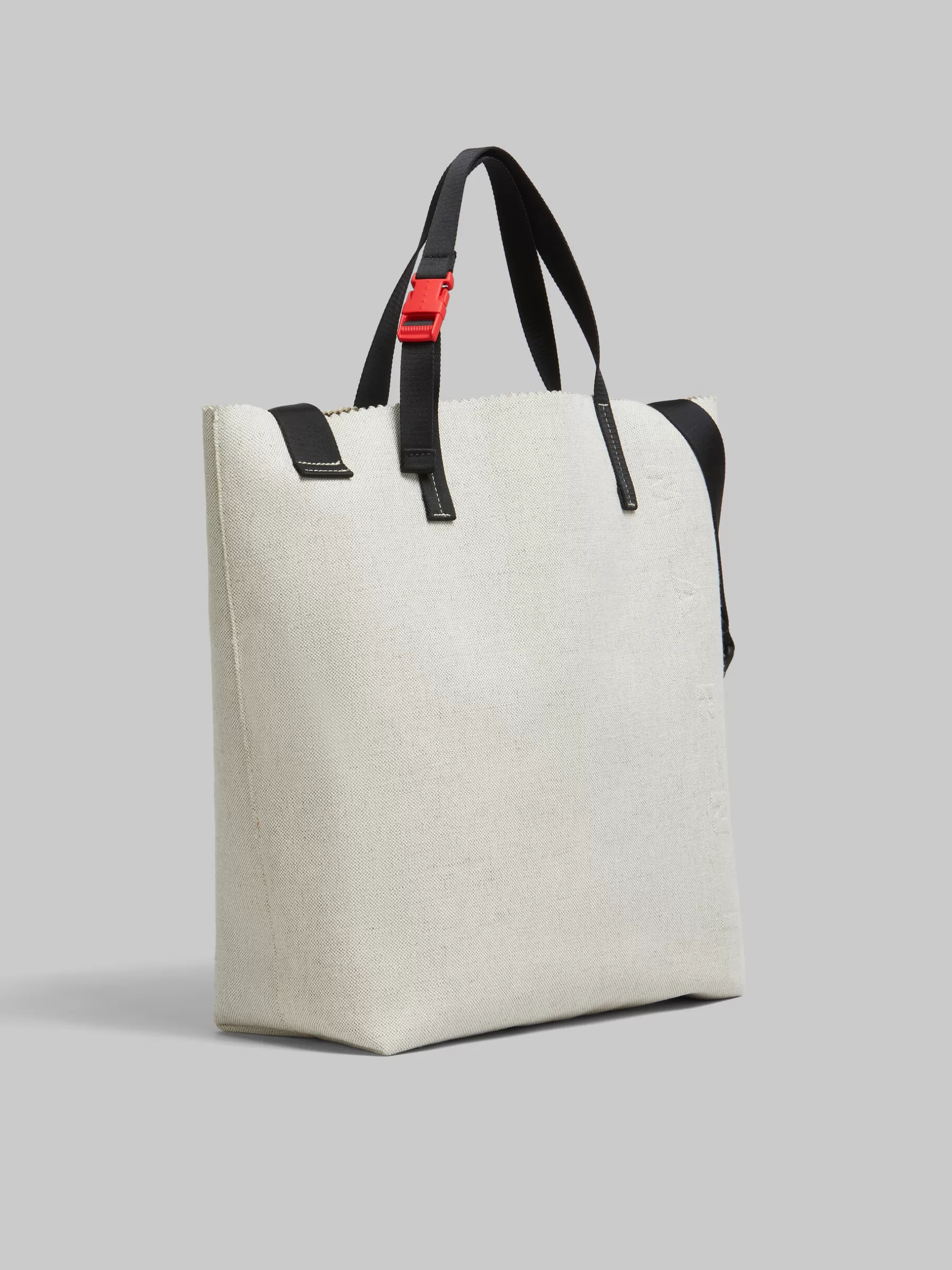 Marni White Canvas Tribeca Shopper With Raised Logo ALABASTER Best