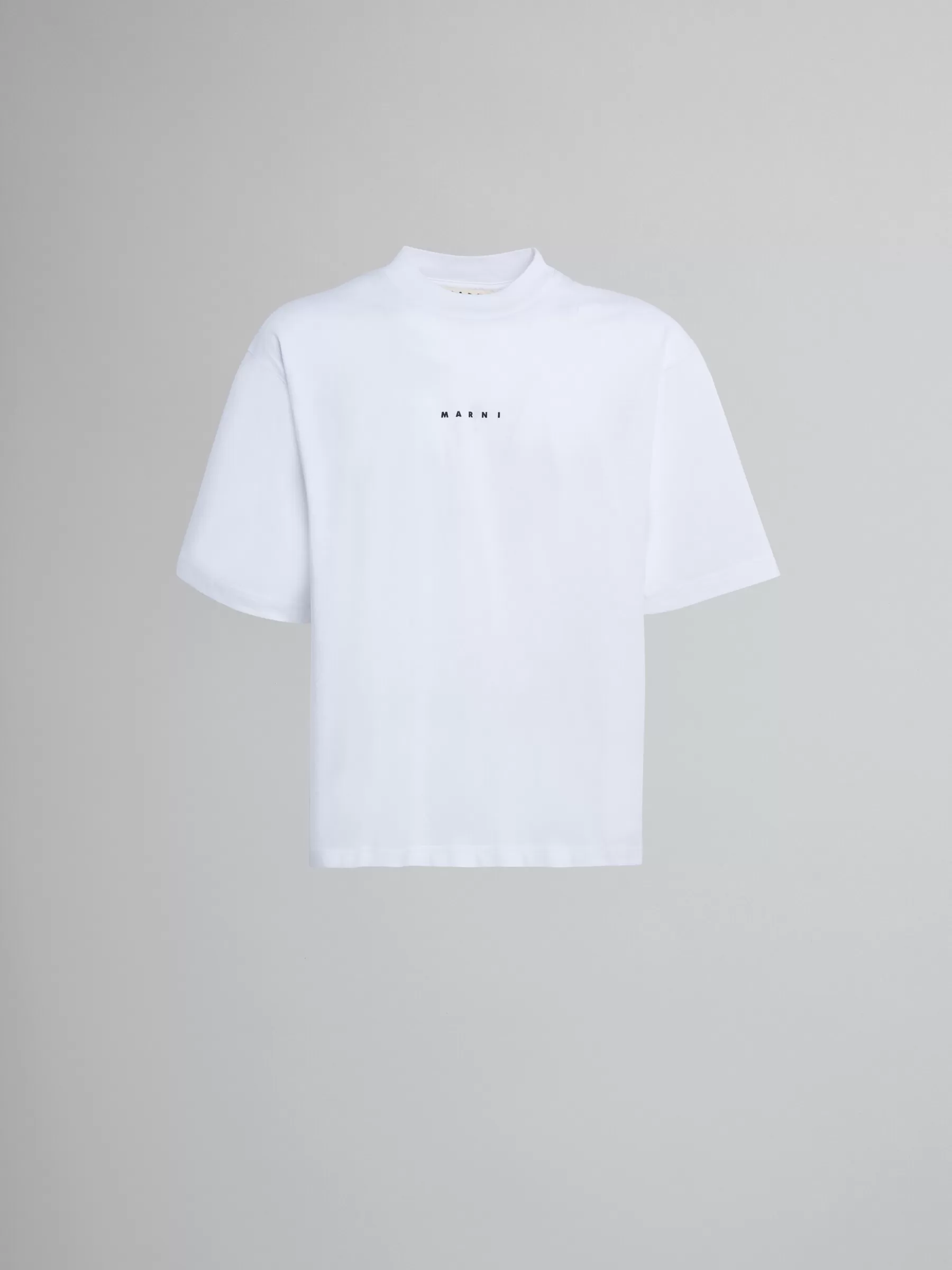 Marni White Organic Cotton T-shirt With Logo LILYWHITE Clearance