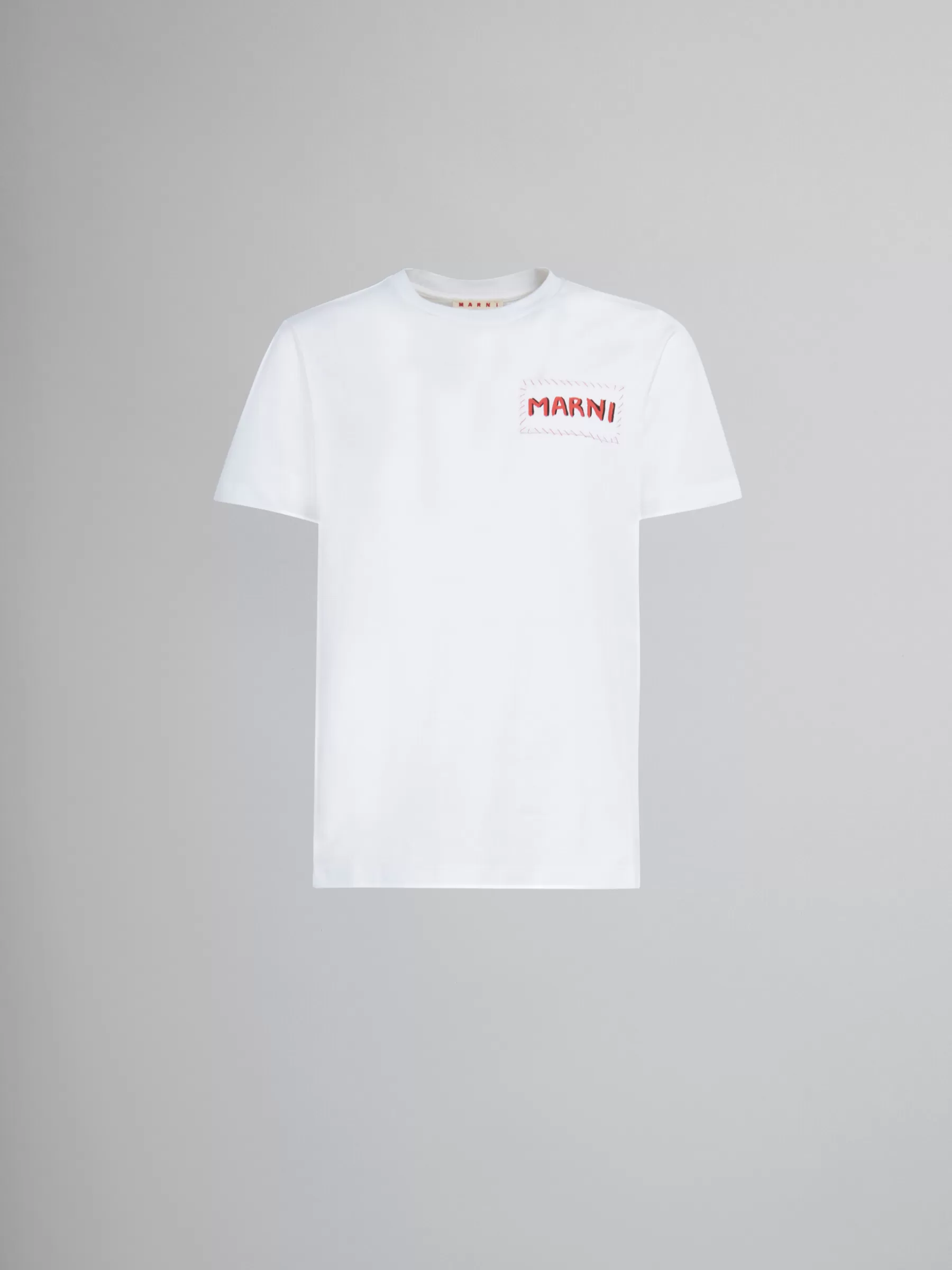 Marni White Organic Cotton T-shirt With Patch LILYWHITE Hot