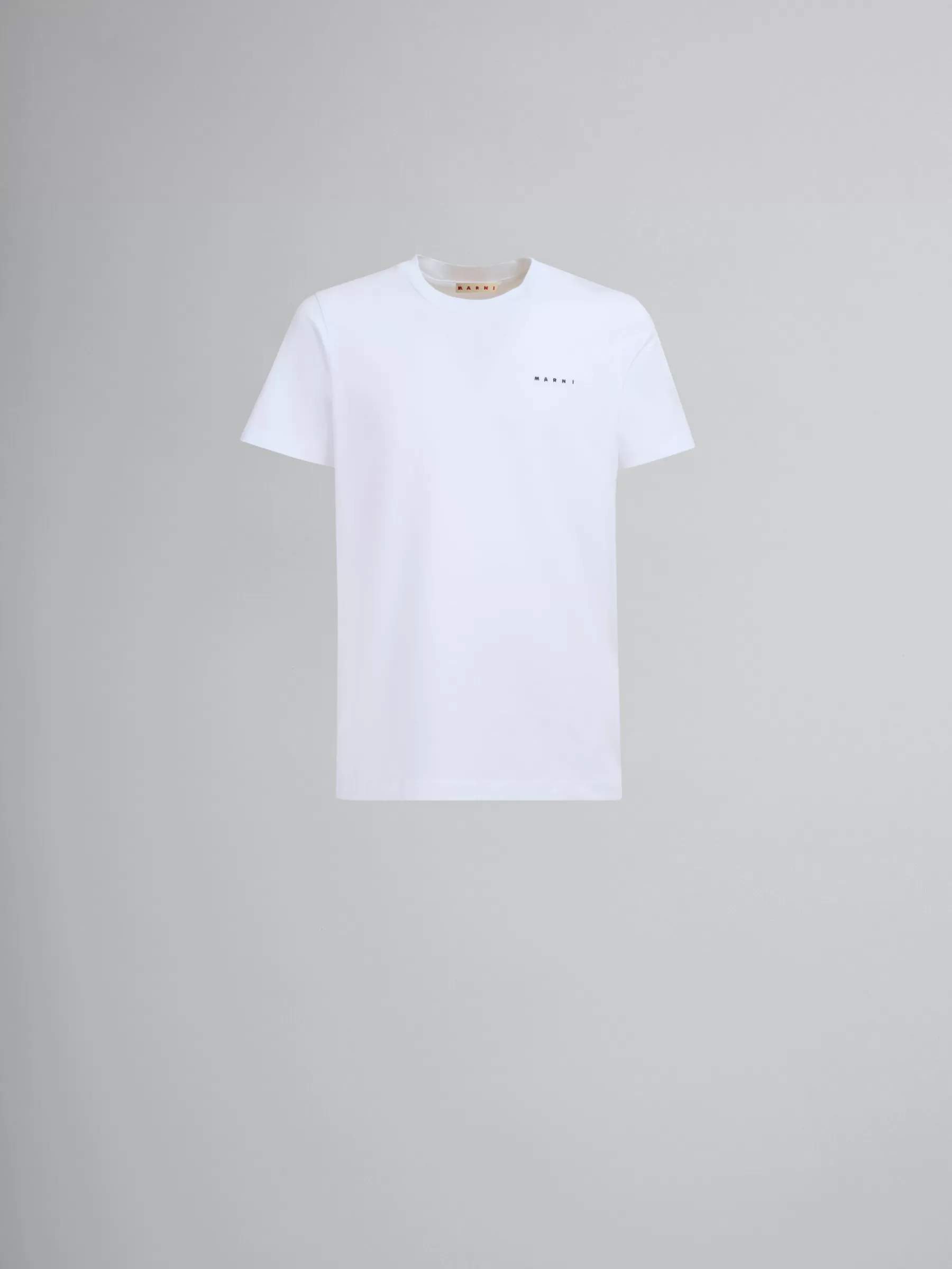 Marni White Organic Cotton T-shirt With Mini Logo LILYWHITE Store