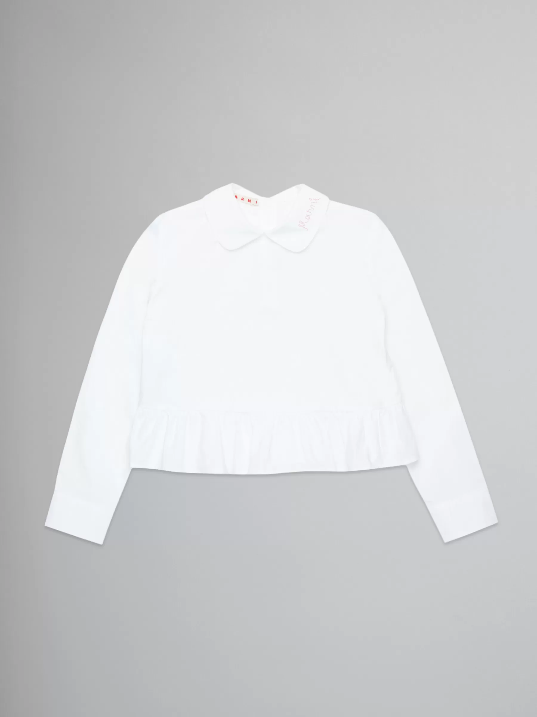 Marni White Poplin Shirt With Logo On Collar LILAC SACHET Cheap