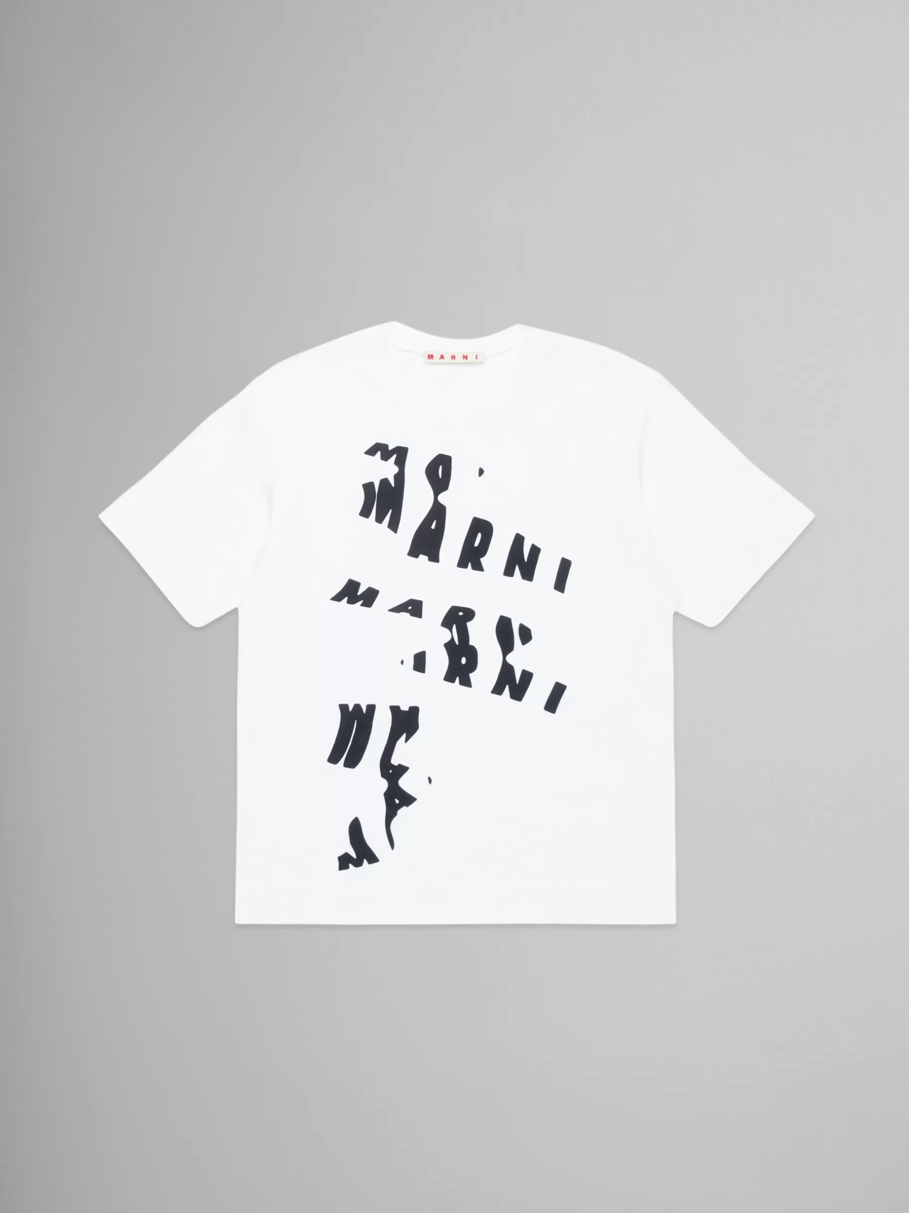 Marni White T-shirt With Logo LIGHT NATURAL Sale